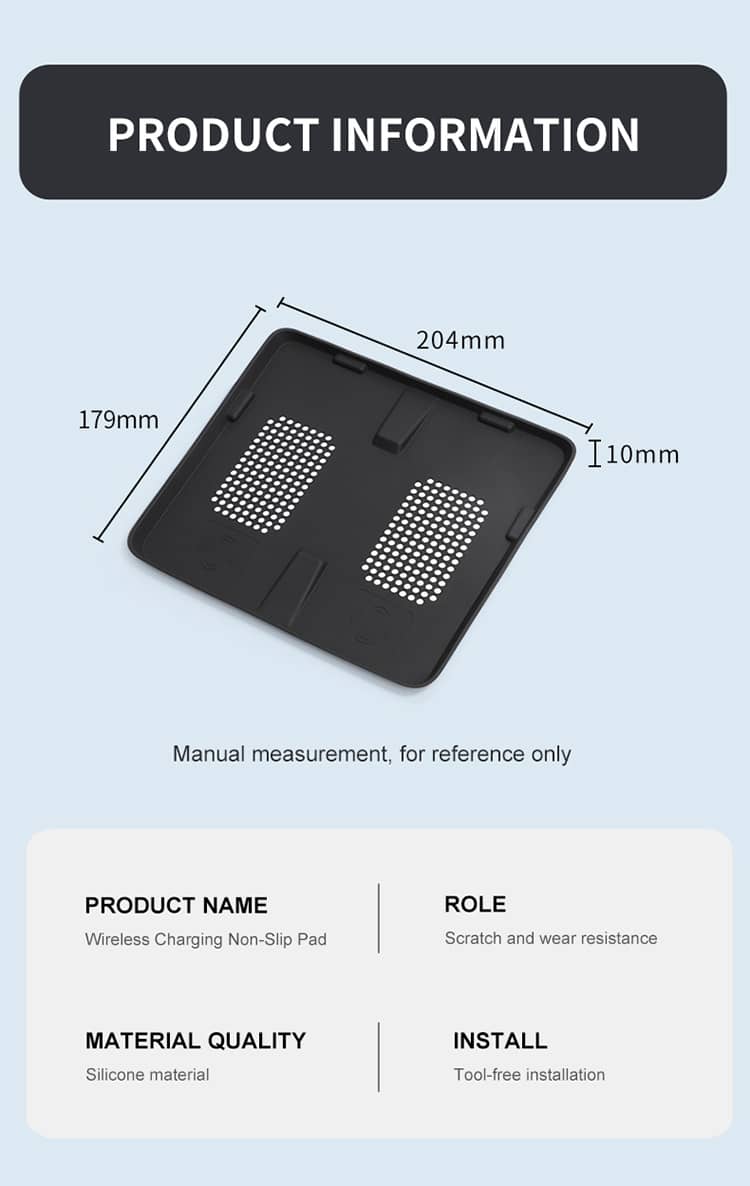 Byd Shark Wireless Charger Silicone Pad Anti Slip Dustproof Car Interior Mat
