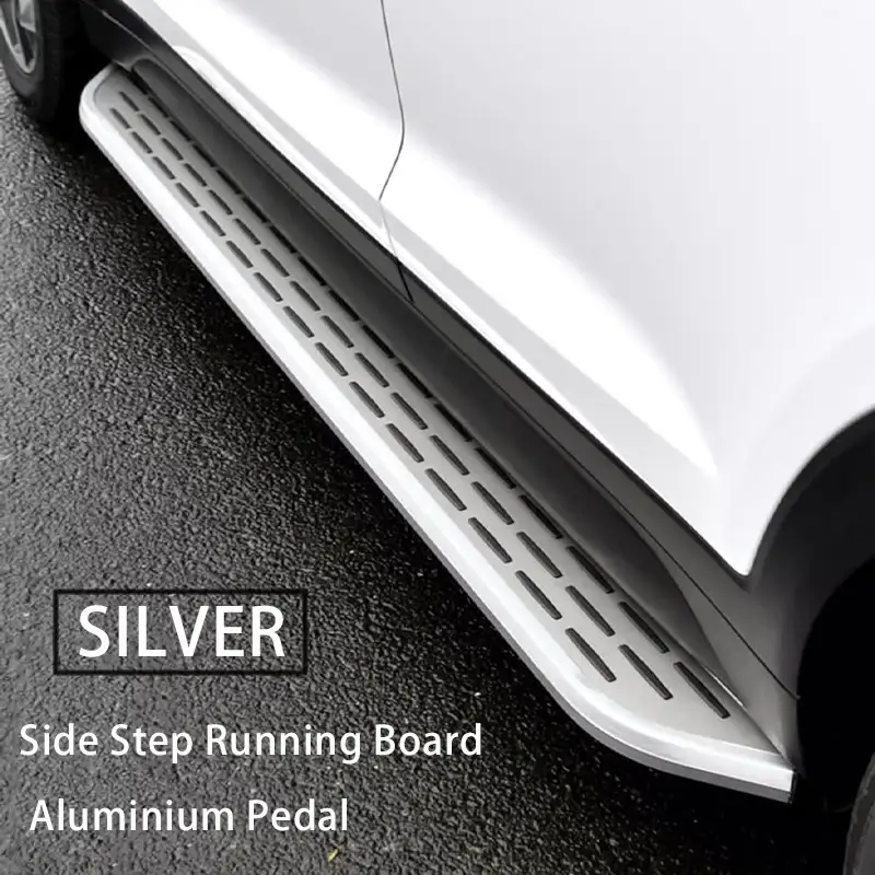 Byd Atto3 2022 2024 Side Step Running Board 2 Close-up of the BYD Atto3 running board showing aluminum alloy frame and anti-slip textured pedal